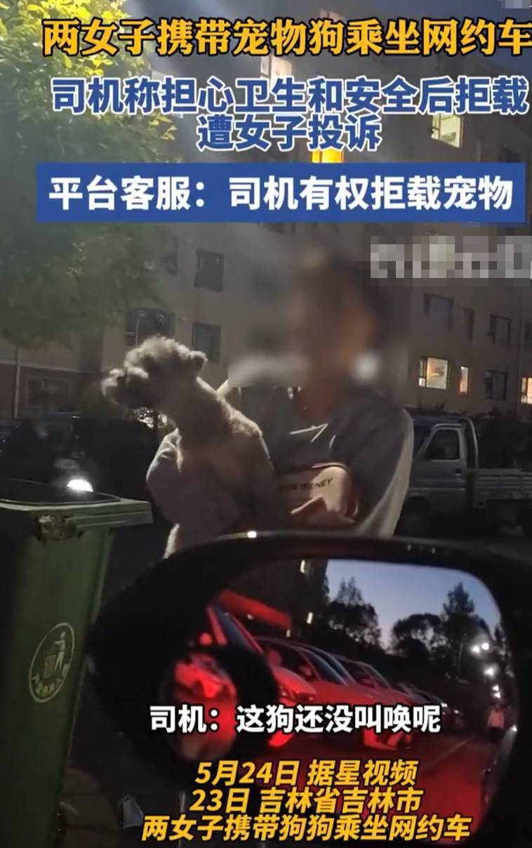 女子带宠物狗乘网约车被拒，打砸车门引争议，平台:司机有权拒绝