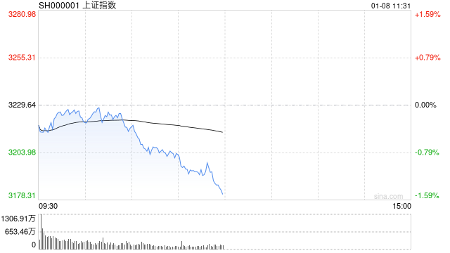 A股午评：三大指数调整，沪指跌破3200点创指、深成指跌超2%，零售股回升！超4800股下跌，成交7065亿放量1025亿；机构解读